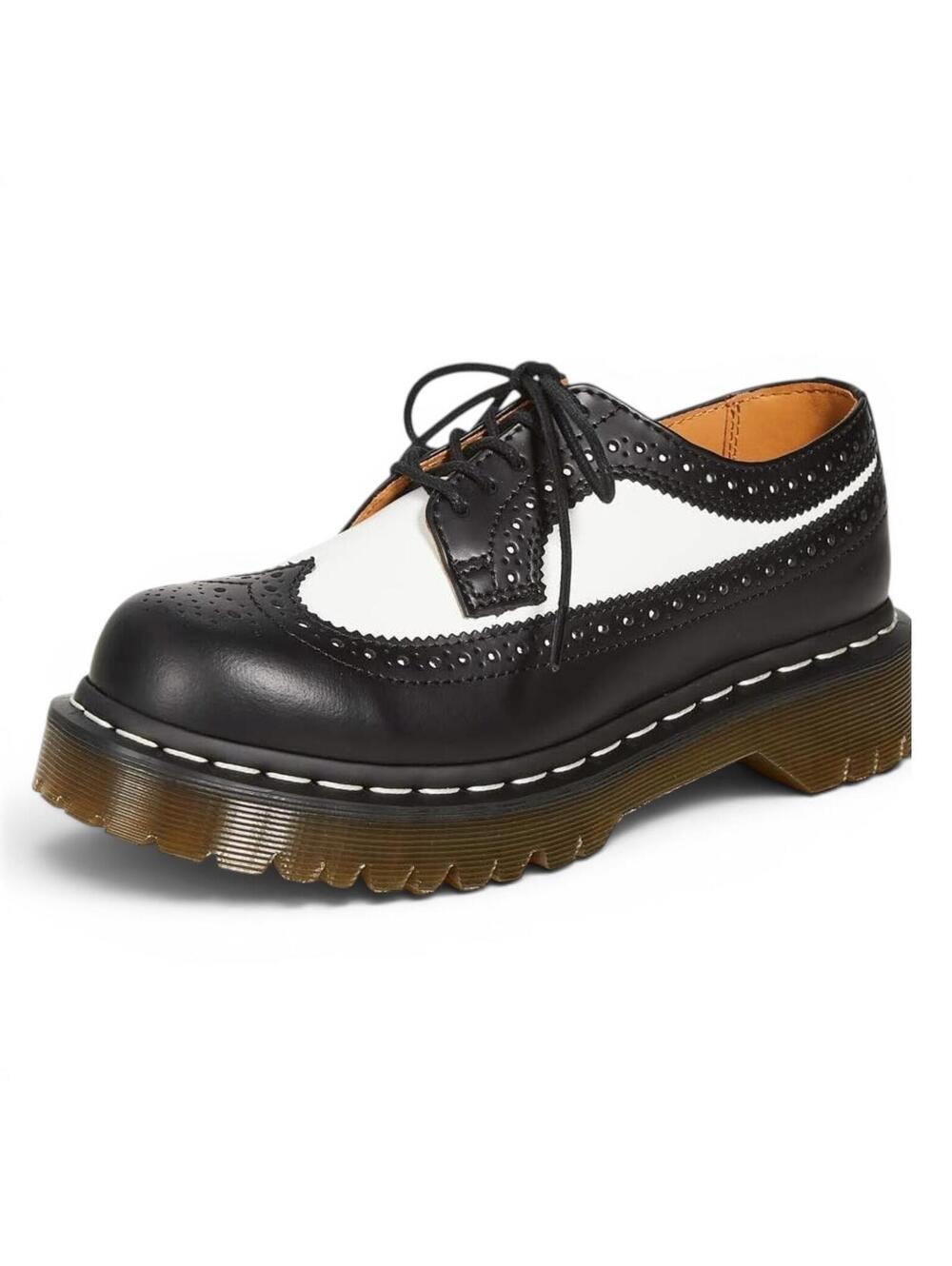 NEW Doc Marten 3989 BEX Black & White Wingtip Oxford Shoes Leather Size 5 W/4 M